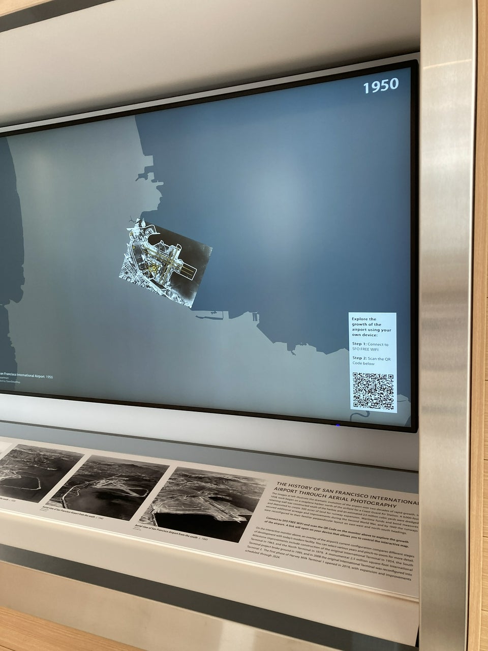 Interactive monitor (view 3) in SkyTerrace gallery, SFO
