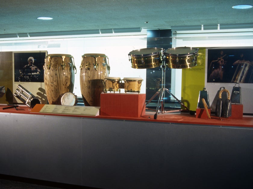 Temporary exhibitions at San Francisco International Airport (SFO): Out to Lunch (left) and Journey into the Spirit of Percussion  2000