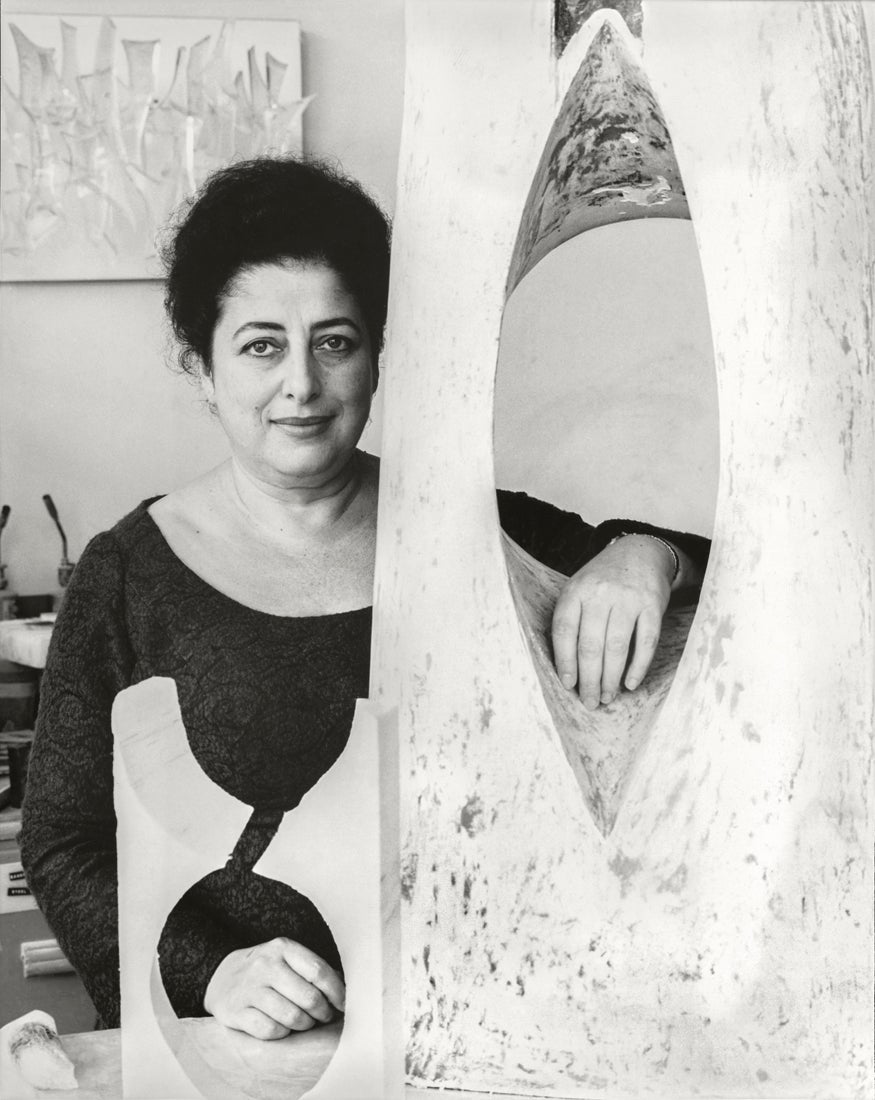 Freda Koblick with one of her sculptures  1968  Peter B. George (active mid-20th century) Courtesy of Archives of American Art, Smithsonian Institution R2022.0605.003