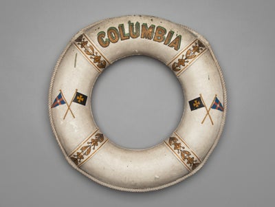 Life ring from America’s Cup defender Columbia  1899–1903
