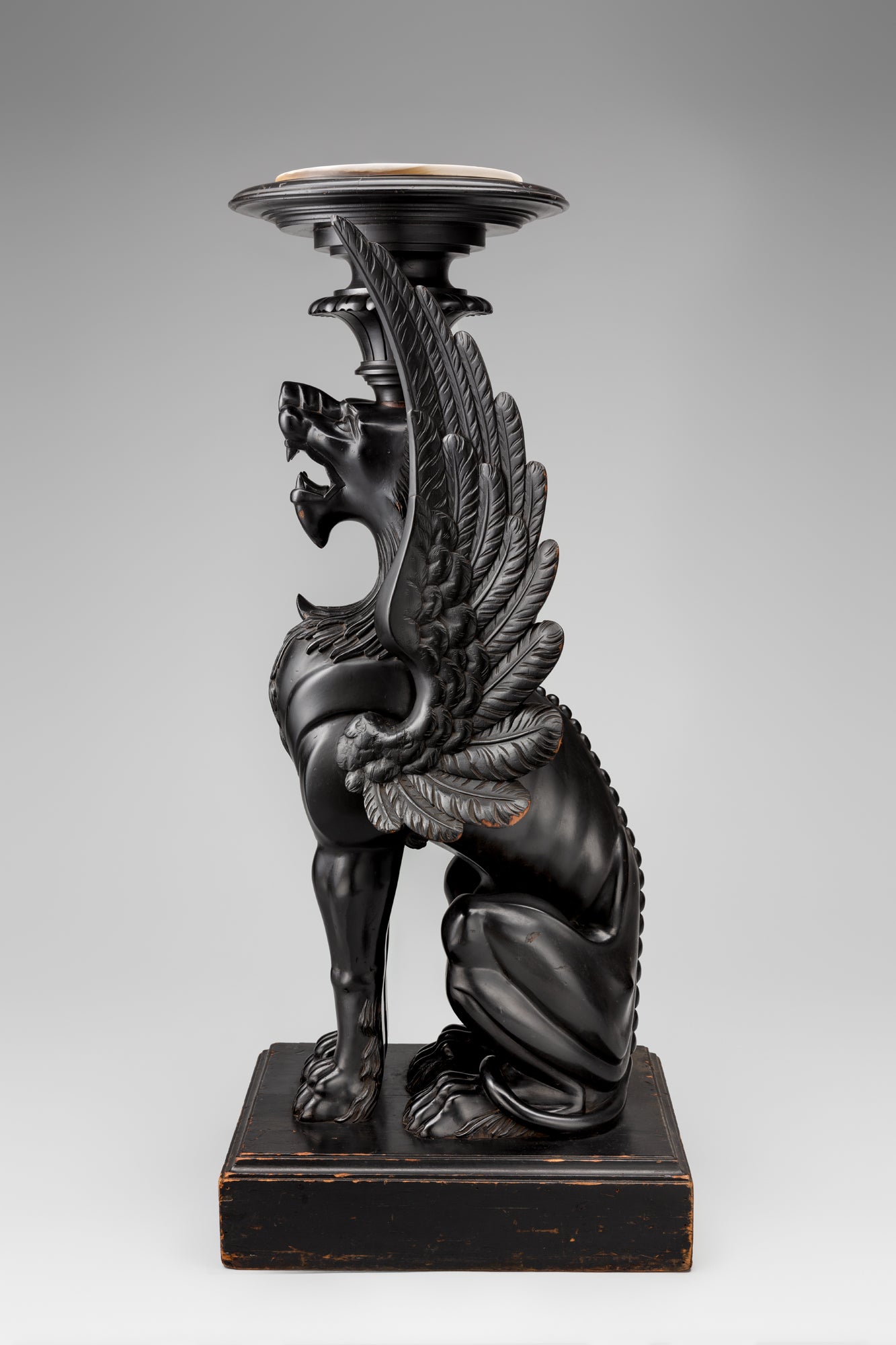 Griffin pedestal  c. 1870s–80s unknown maker possibly New York ebonized wood Courtesy of Michaan’s Auctions, Alameda, CA L2019.0102.002