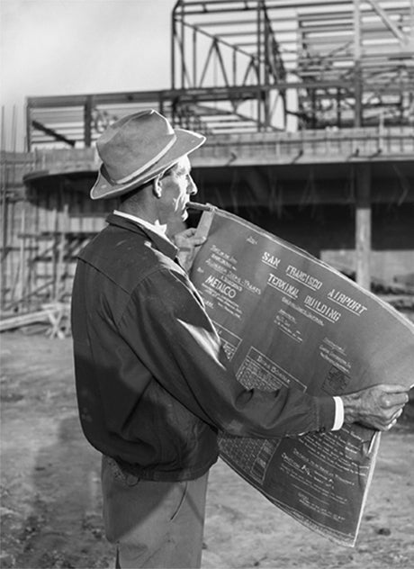 Construction foreman at San Francisco International Airport terminal building  1952