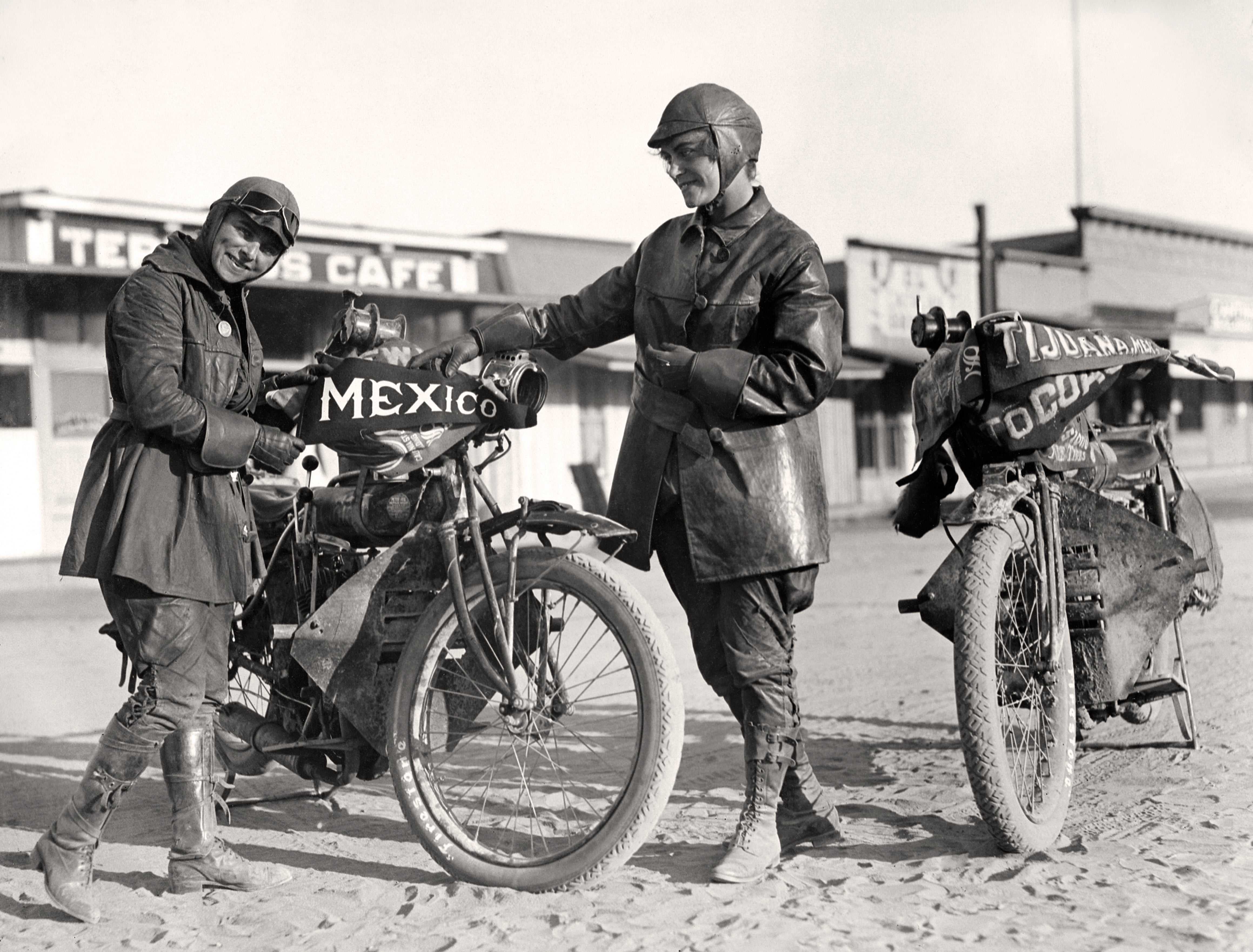 Early American Motorcycles; Portrait Augusta and Adeline Van Buren 1916