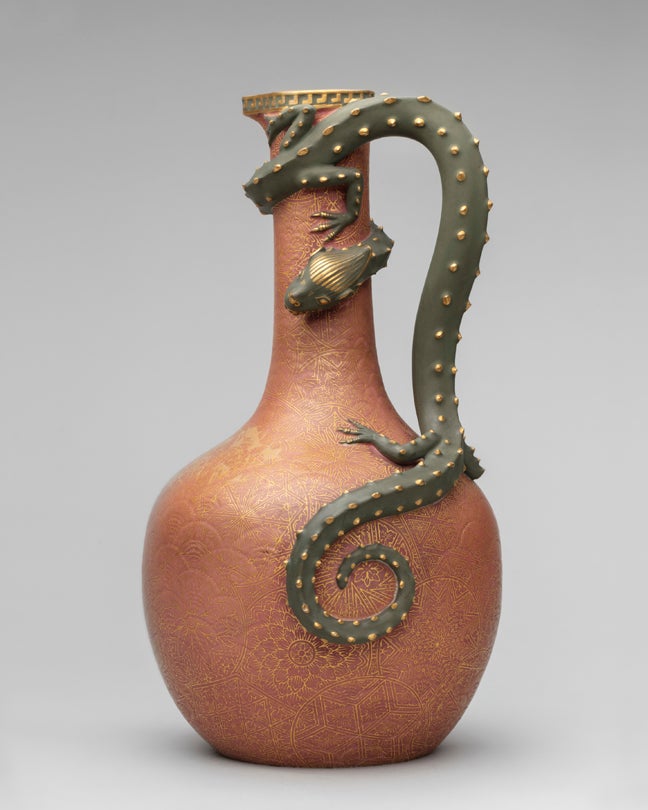 Dragon vase c. 1880s Royal Worcester Stoke-on-Trent, Staffordshire, England earthenware, glaze   Courtesy of Brian D. Coleman   L2022.0404.007    