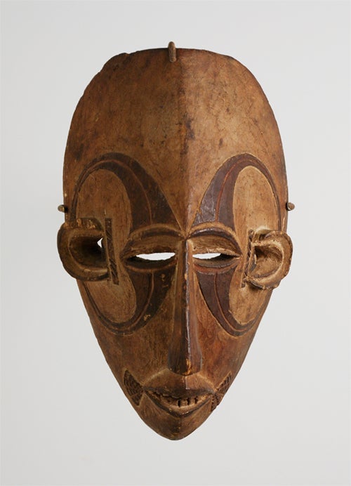 Mask c. 1930–45;Made by Ugbozo Ozooha-Aga; Igbo; Obiama, Nigeria, West Africa; wood, pigment; Collection of the Phoebe A. Hearst Museum of Anthropology