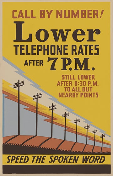 Call by Number!  c. 1930s United States lithograph poster Collection of the JKL Museum of Telephony