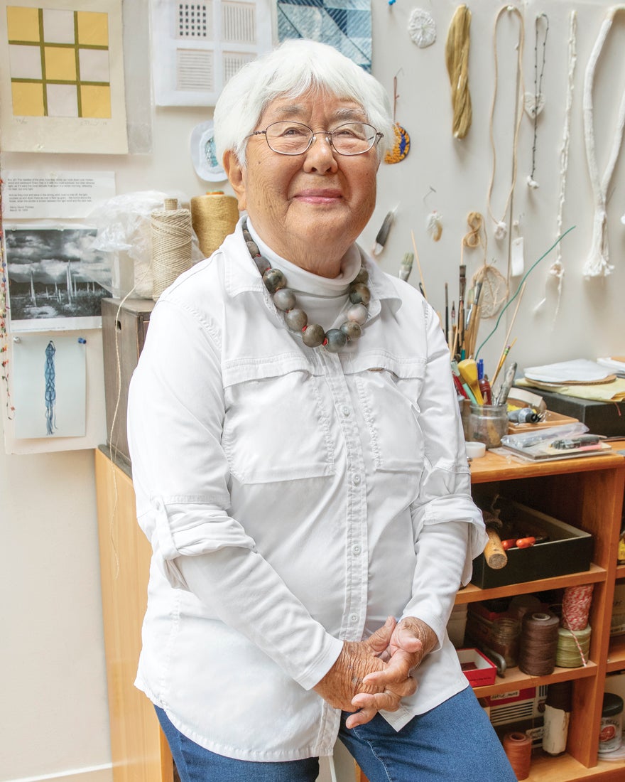 Kay Sekimachi in her home  May 25, 2023 Berkeley, California  Photo by SFO Museum R2023.1104.003