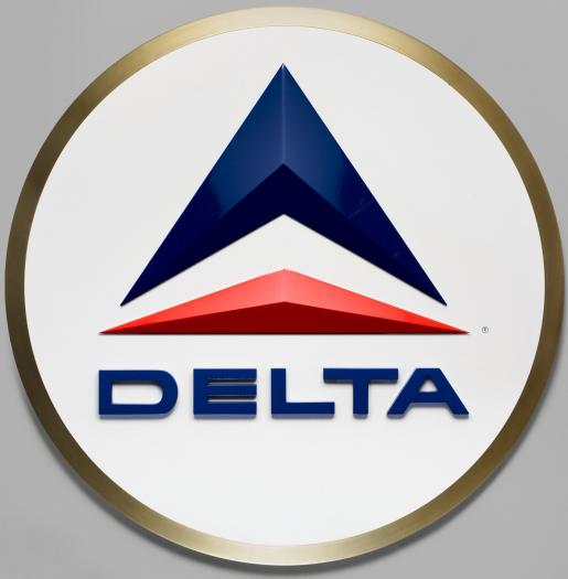 ticket counter sign Delta Air Lines SFO Museum