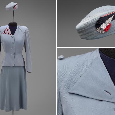 Transcontinental & Western Air hostess uniform by Howard Greer