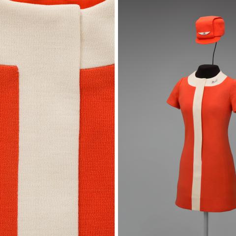 United Air Lines stewardess uniform by Jean Louis