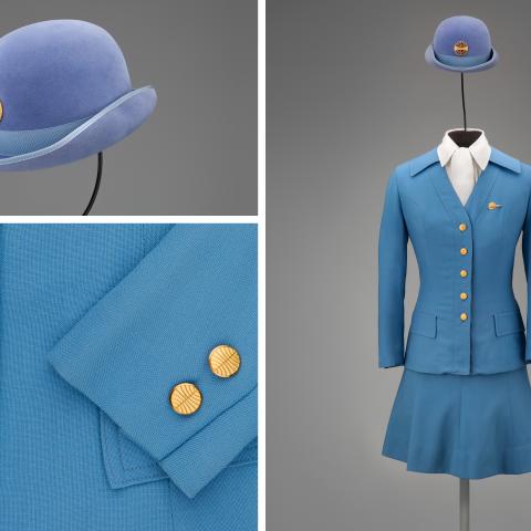 Pan American World Airways stewardess uniform by Frank Smith for Evan-Picone