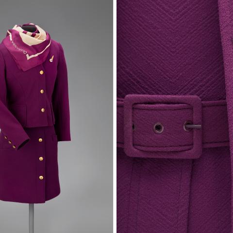 Trans World Airlines female flight attendant uniform by Valentino