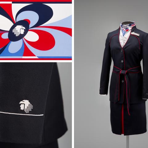 Aeroméxico flight attendant uniform by Macario Jiménez