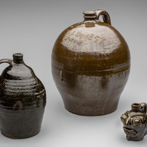 Jugs; [left to right] c. 1880s; 1857; c. 1862