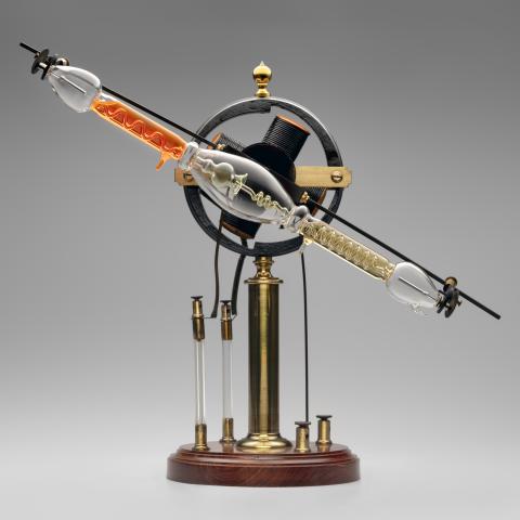 Geissler tube rotator [with modern tube]  late 19th century