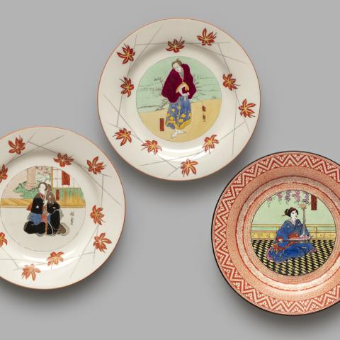 Plate (s) depicting an actor and a musician c. 1875