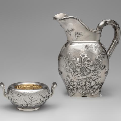 Sugar bowl  1884  and Pitcher  c. 1885 