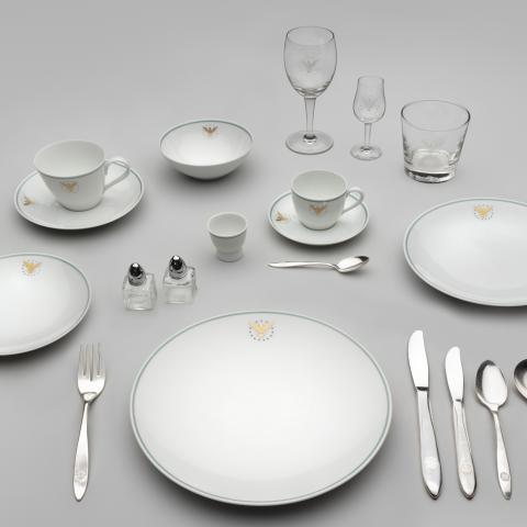 Pan American World Airways President first-class meal service set  1960s