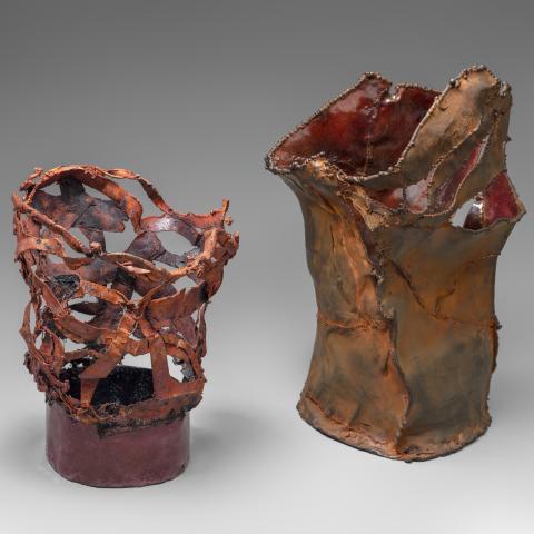Abstract Vessel (#2511)  2014 and Vessel (#2438)  2012,  June Schwarcz (1918–2015)