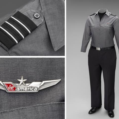 Virgin America female flight officer uniform