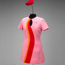 PSA (Pacific Southwest Airlines) stewardess uniform dress and hat 1973