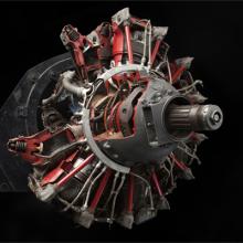 Pratt & Whitney R-1830 Twin Wasp cutaway radial aircraft engine  c. 1940