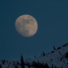 Moon Setting Over the Brooks Range Mountains, Alaska 2008