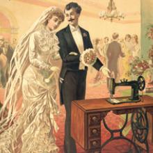 Domestic sewing machine trade card  c. 1882