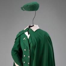 Boeing Air Transport (United Air Lines) stewardess uniform with cape (reproduction)  1930–1932