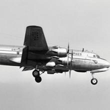 British Commonwealth Pacific Airways (BCPA) Douglas DC-6 R.M.A. Endeavor on approach to San Francisco
