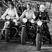 Jackie Varney, Rene King, and Edi Lynn; Winners of the Girls’ Slow Race c. 1946