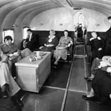 Passenger lounge onboard Pan American Airways Martin M-130 China Clipper 1936 