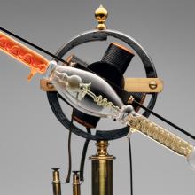 Geissler tube rotator [with modern tube]  late 19th century