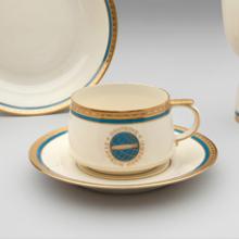Graf Zeppelin meal service china egg cup, demitasse, saucer, and bowl  early 1930s