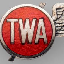 TWA (Transcontinental & Western Air) air hostess hat badge