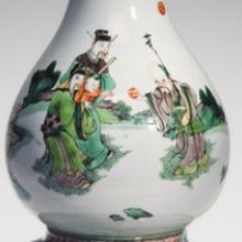 Bottle gourd vase with Star Gods and scholar-officials