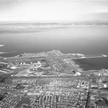 View of San Francisco International Airport (SFO), view facing east  November 16, 1964