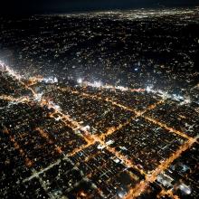 Sunset and Santa Monica Looking Northwest at Fairfax, Los Angeles, CA  2016