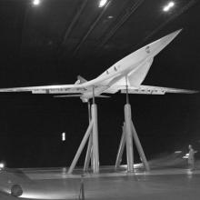 Supersonic transport configuration model in 40 x 80 wind tunnel  1964