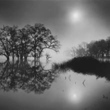 Estuary, Sun, and Reflections, near Sebastopol, California 1987