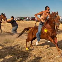 Nolan Werk, Winner, Painted Horse Relay, Begins the Race  2011