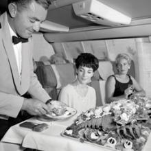 Qantas Airways first class “Blue Ribbon Service” aboard Boeing 707s