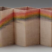 Rainbow  1981 Kay Sekimachi (b. 1926) double-woven linen, transfer-printed dye on warp Collection of Forrest L. Merrill L2023.1101.033a