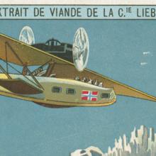 Cubes OXO advertisement card with illustration of Amundsen North Pole expedition Dornier DoJ Wal flying boat  late 1920s