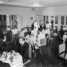 Dining room, Pan American Airways Inn, Midway Island c. 1937 