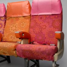 PSA (Pacific Southwest Airlines) Boeing 727 coach seat section  1960s