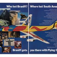 Who but Braniff? Where but South America? advertisement  1973