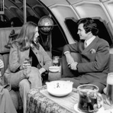 Qantas Airways upper deck “Captain Cook Lounge” aboard Boeing 747s