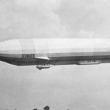 Sheep graze on the grass at Friedrichshafen’s airfield as the Schwaben prepares to land  1911