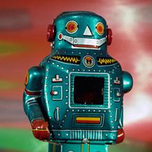 1960s “Mighty” tin wind-up robot, Japan  1991